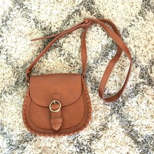 Brown Minimalist Flap Saddle Bag